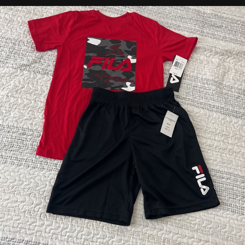 Boys Fila set of shirt and shorts